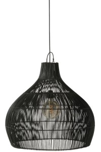 J-Line lampshade Pear shape - rattan - black