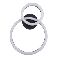 LED CCT ceiling light "Circulo" made of black metal and sand-colored plastic 53 cm long