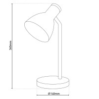 "Marie" desk lamp made of metal and wood, E14, black, 36.5 cm high