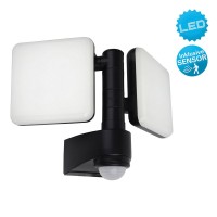LED external wall lamp "Jaro" with 360 ° motion detector, made of plastic in anthracite, with integrated LED