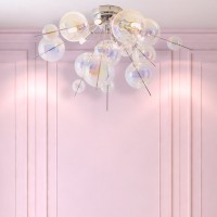 Ceiling lamp "explosion" iris made of metal and glass, G9 versions, ceiling lamp for dining room, living room, hallway or office, Ø57 cm