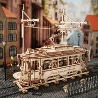 Wooden Puzzle 3D Classic City Tram, Robotime, LK801, 24.7x16.5x28.7cm