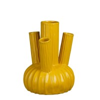 Felipe Tulip Vase - H27 x Ø20 cm - Ceramic - Yellow