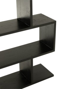 J-Line bookcase Vertical Slats - wood - black