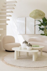 J-Line Lounge Chair Snow Poplar Wood/Foam White/Black