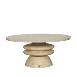 Callain Natural Mango Wood Coffee Table Marble Top