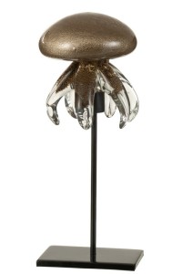 J-Line Jellyfish On Foot Glass Brown Large