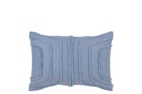 J-Line cushion Fringes Lines - cotton - blue