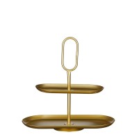 Rama Etagere 2 Layers - L38 x W17 x H37 cm - Metal - Gold