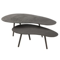 J-Line Salontafel Druppel Aluminium/Ijzer Zwart Large - 119 x 71.5 x 36 cm