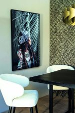 Melani Glass Art Wall Picture Woman At Palm Tree