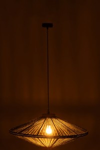 J-Line Hanging Lamp Ovni Iron/Jute Green Medium