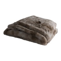 Linde Beige Faux Fur Plaid In Giftbox 150 X 200