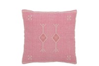 J-Line cushion Diamonds + Arrows - cotton - pink