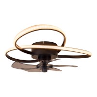 moderne LED Deckenleuchte "RICCIO" inklusive Ventilator, Nachtlichtfunktion, Dimmung und Lichttemperatureinstellung ist mit fest verbauten LEDs bestückt und hat einen ungefähren Øvon 58 cm.