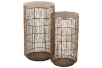 J-Line side table Baskets High Antique - metal - brown