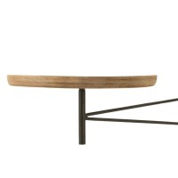 J-Line Tafel Muur Draaiend Rond Hout/Metaal Naturel