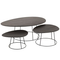 J-Line salontafel Ovaal - hout/metaal - donkerbruin