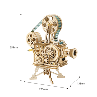 Wooden Puzzle 3D Vitascope/Movie Projector, Robotime, LK601, 25.5x13.3x22.3cm