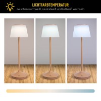 Solar battery lamp "Emmi" 38 cm high, umbrella Ø 13 cm, metal in almond and white plastic, for the outdoor area, dimmable CCT.
