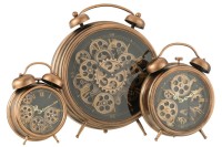 J-Line Alarm clock Roman Numerals clock - metal - bronze - L - Ø 47 cm