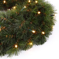 Forest Frosted Kerstkrans met LED Verlichting - Ø60 cm - Groen