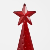 Decoratie Kerstboom - L15 x B8 x H68 cm - IJzer - Rood