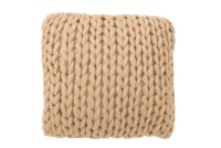 J-Line cushion Knitted Acrylic - polyester - cream