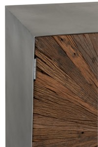 J-Line Cupboard Shanil 2 Doors Wood/Iron Natural/Grey