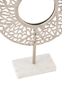 J-Line mirror Coral Base Marble - metal - champagne