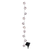 LED solar light chain Textile 20 "Football", for outside, light chain-metal, plastic and textile in black, with integrated LED