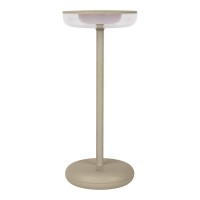 Cordless tablet light "Pasi" for outside and inside, made of metal and plastic in beige, dimmable, with touch and memory function, approx. 26 cm high