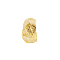 Ornament - disco -lippen - glas - goud - 29x10x13,5 cm