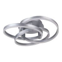 Smart Home LED ceiling light "Divora" Ø 58cm, ceiling lamp made of metal, aluminum brushed and white plastic, with many functions, firmly built -in LEDs, lighting for living room, dining room office or hallway