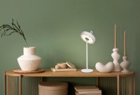 LED battery table lamp magnetically "Ella" for outside and inside, made of metal and plastic in white, 35 cm high