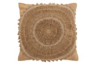 J-Line cushion Bruno Square - jute/cotton - brown