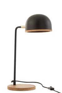 J-Line table lamp Evy - iron/wood - black/natural