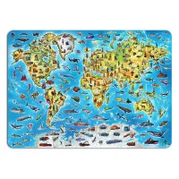 Wooden Jigsaw Puzzle World Map in color, Eco Wood Art, 3038, 55x39x0.5cm