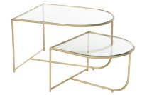 J-Line Set of 2 Tables Porte Metal/Glass Gold