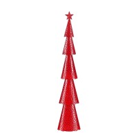 Decoratie Kerstboom - L18 x B9 x H91 cm - IJzer - Rood