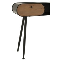 J-Line Console Wood And Metal Table Console Dennenhout Zwart/Lichtbeige