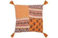 J-Line cushion Flowers + Tassels - cotton - orange