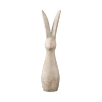 Remy Cream Cement Rabbit Shaped Statue Ears Up M