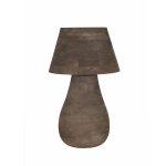 Peake Brown Mango Wood Round Table Lamp Big