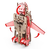 Mr. Playwood 3D Wooden Puzzle Transformer Robot/Airplane, 10103, 7(10)x15(21)x20(24)cm.