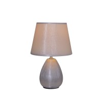 Ceramic table lamp H: 31cm "Simply Ceramics", table lamp made of ceramic, silver, with E14 socket, for dining room, living room, hallway or office, 31 cm high