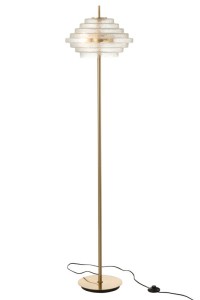 J-Line Foot Lamp LED Gold Metal/Glass Translucent