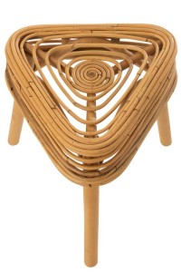 J-Line Stool Triangle Rattan Natural