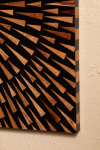 Jordie Brown Wooden Rect Wall Panel Round Pattern