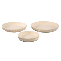 Lianna Cream Cement Round Bowl With Line Pattern M